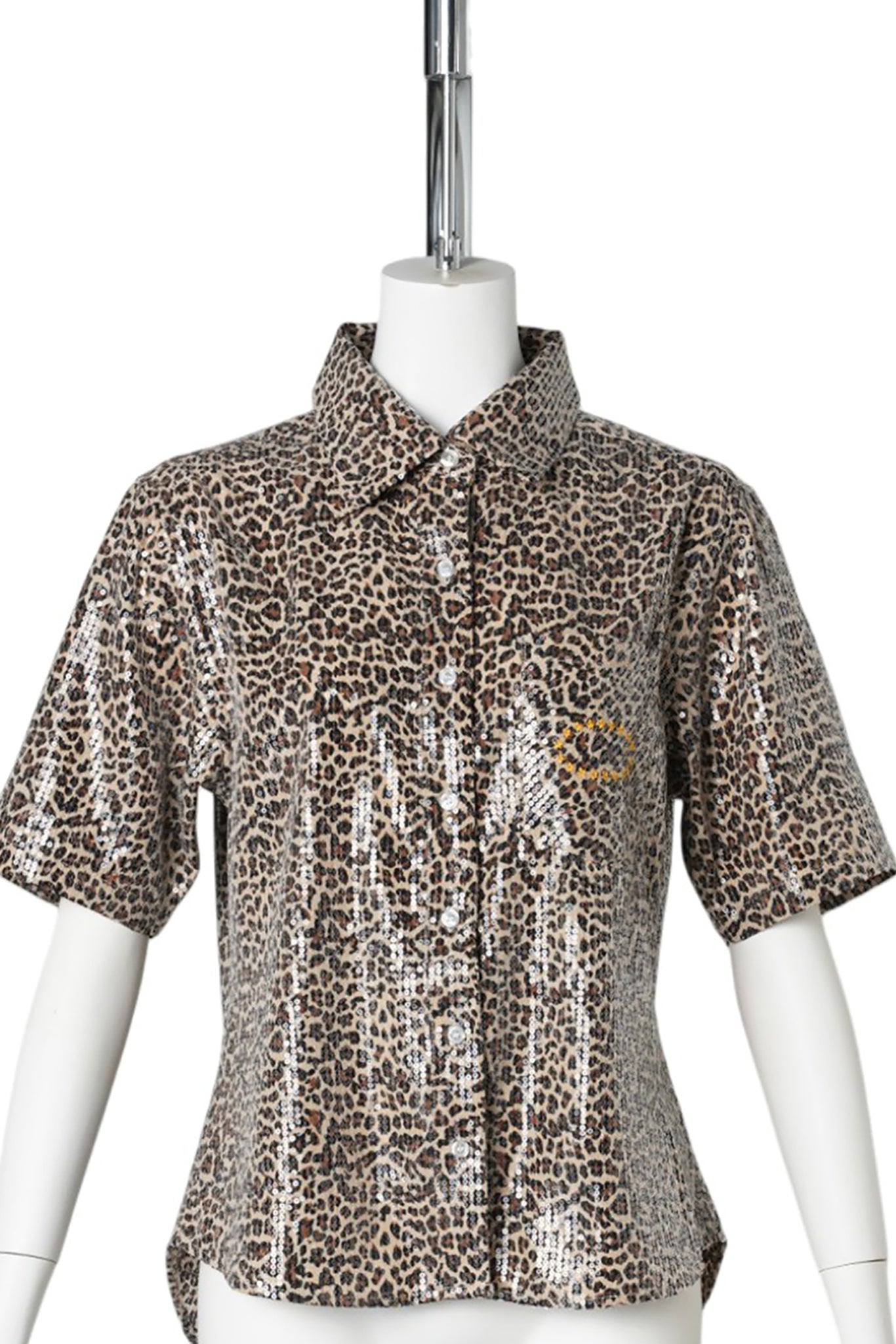 WMS SPANGLE SS SHIRTS / LEOPARD