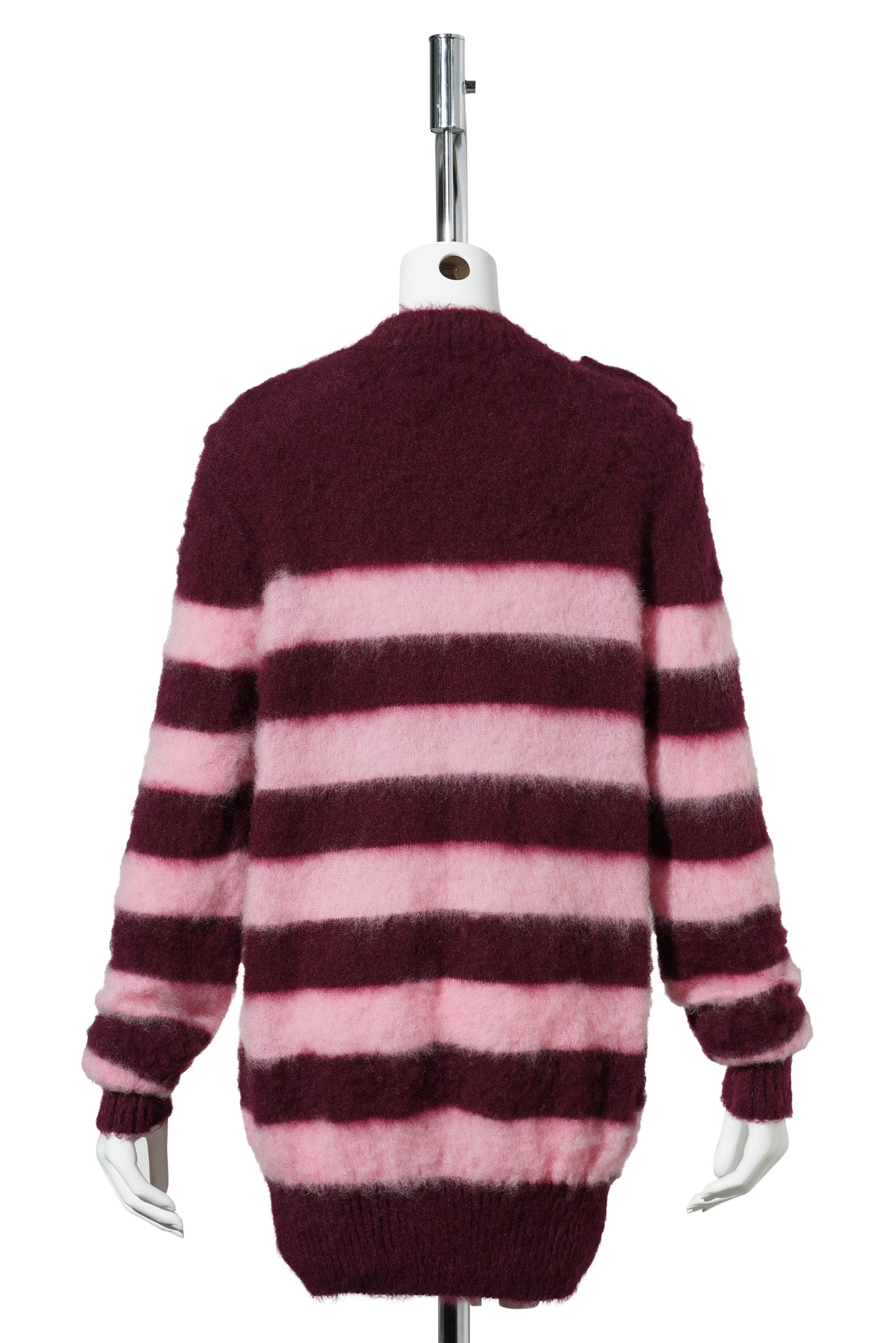 CLASSIC BRETON FRENCH KNITTED LONGSLEEVE JUMPER WITH WIDE HEM RIBS / WINE/ROSE