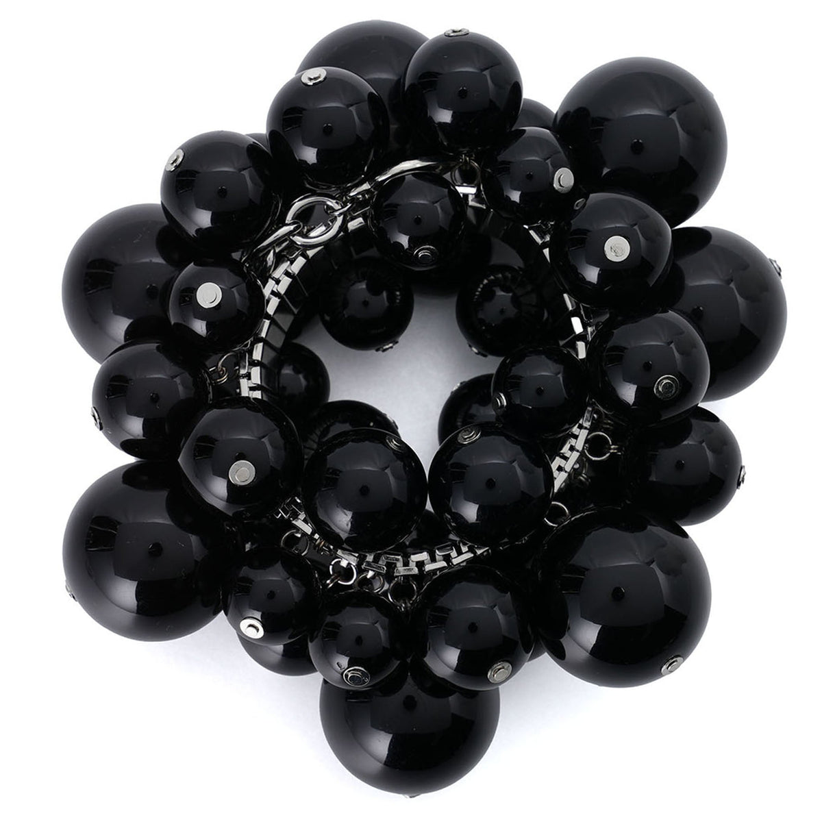 PUFFED PEARL BRACELET / BLACK