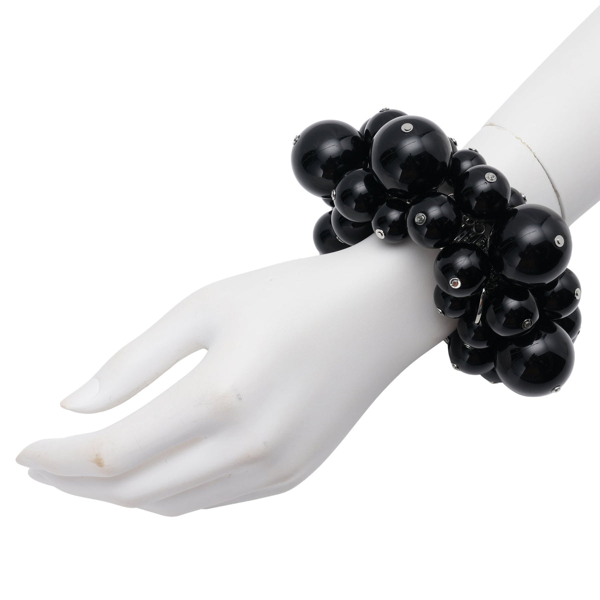 PUFFED PEARL BRACELET / BLACK