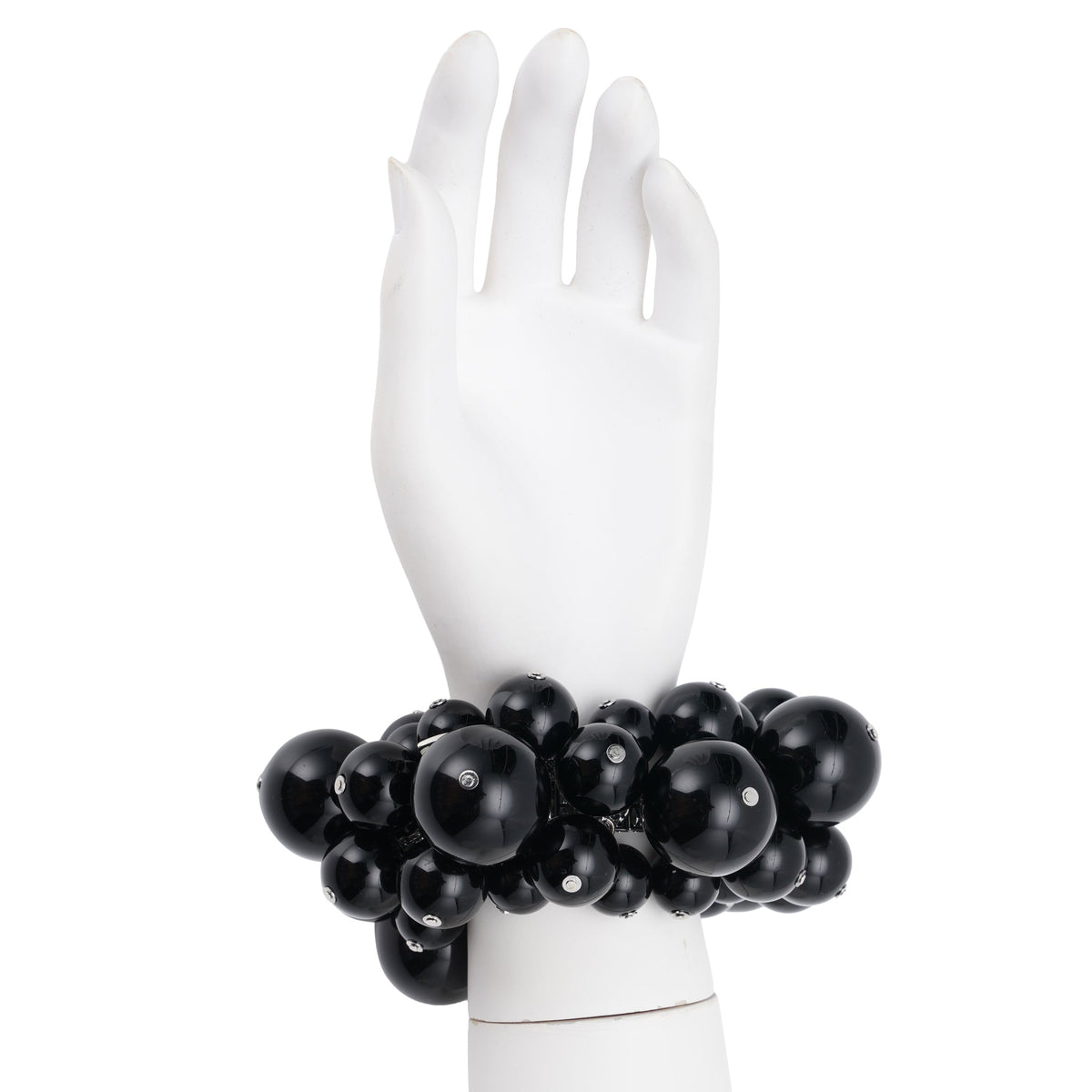 PUFFED PEARL BRACELET / BLACK