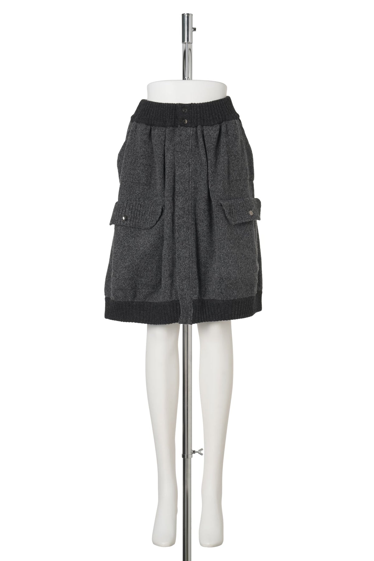 KNIT BOMBER SKIRT / GREY