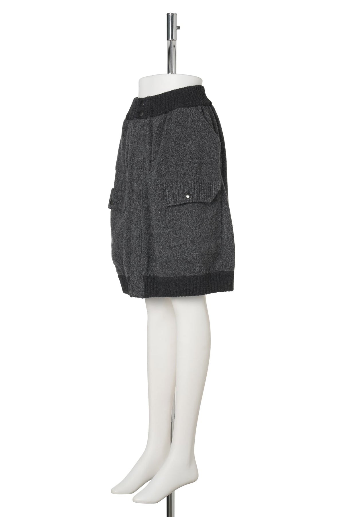 KNIT BOMBER SKIRT / GREY