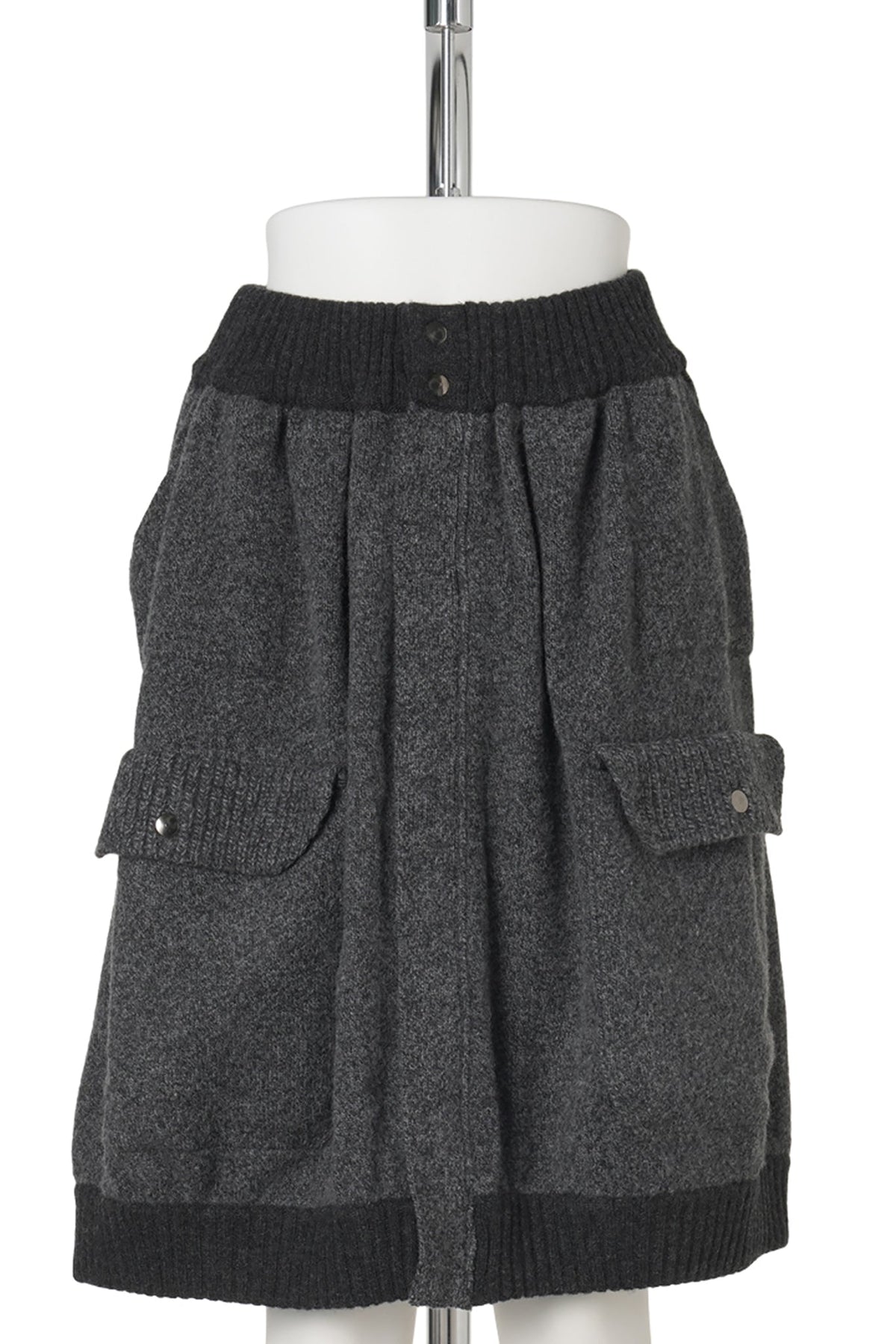 KNIT BOMBER SKIRT / GREY