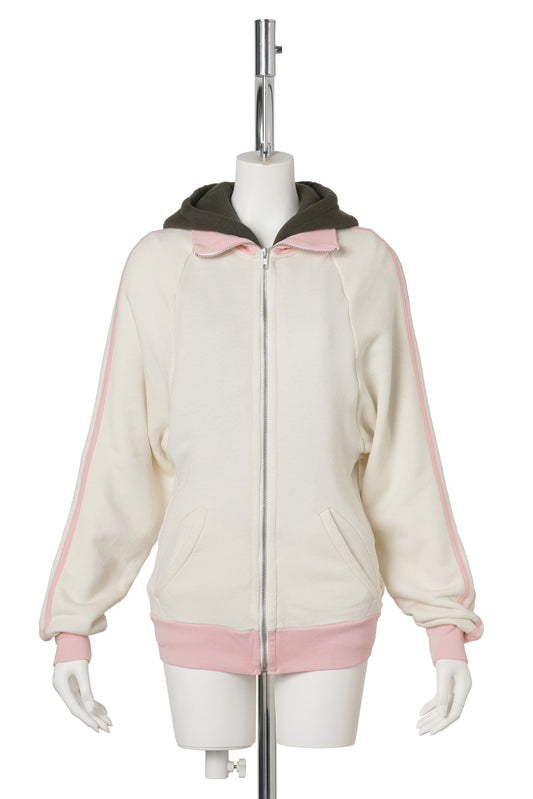 DOUBLE TRACK JACKET / WHITE/PINK/FOREST