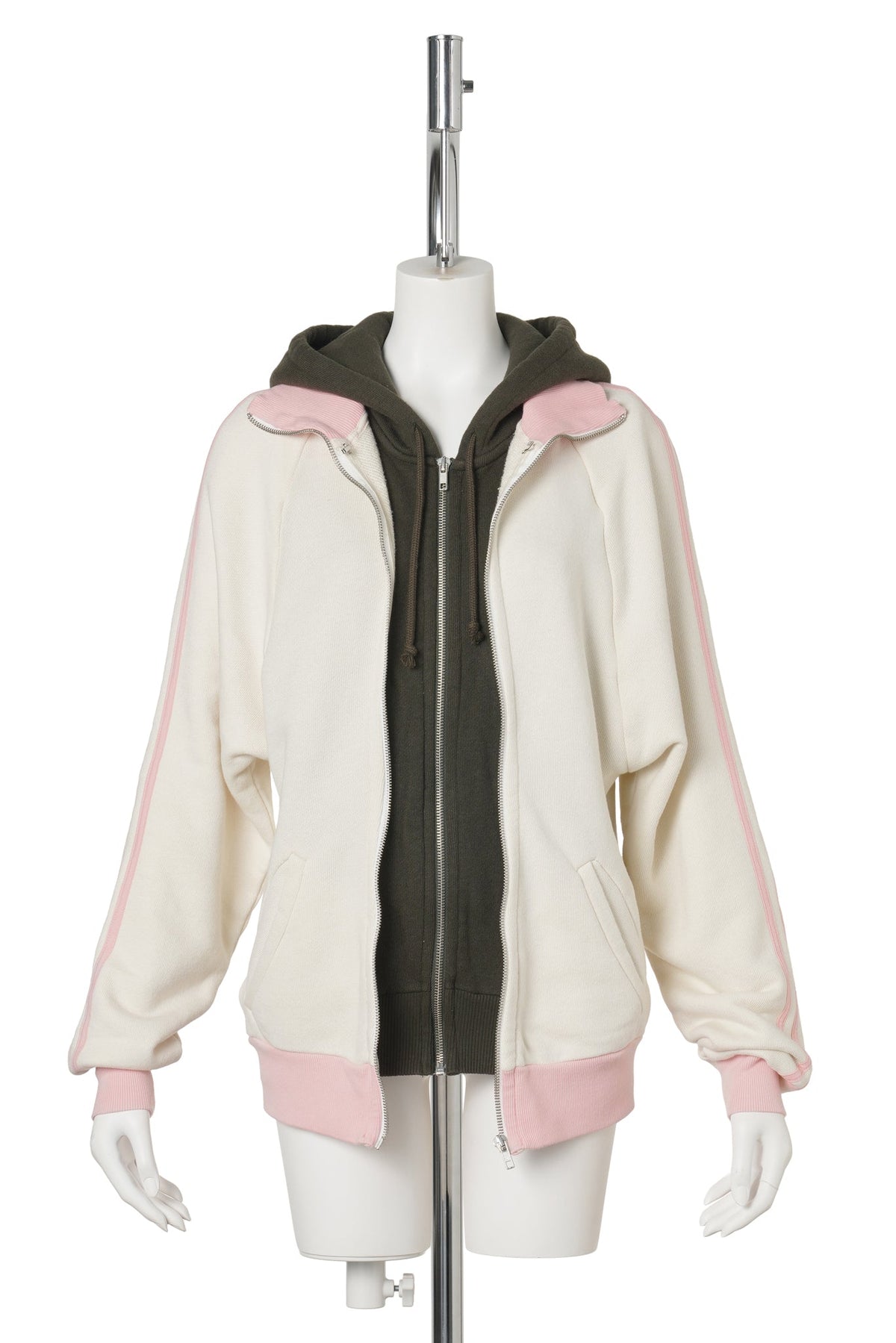 DOUBLE TRACK JACKET / WHITE/PINK/FOREST