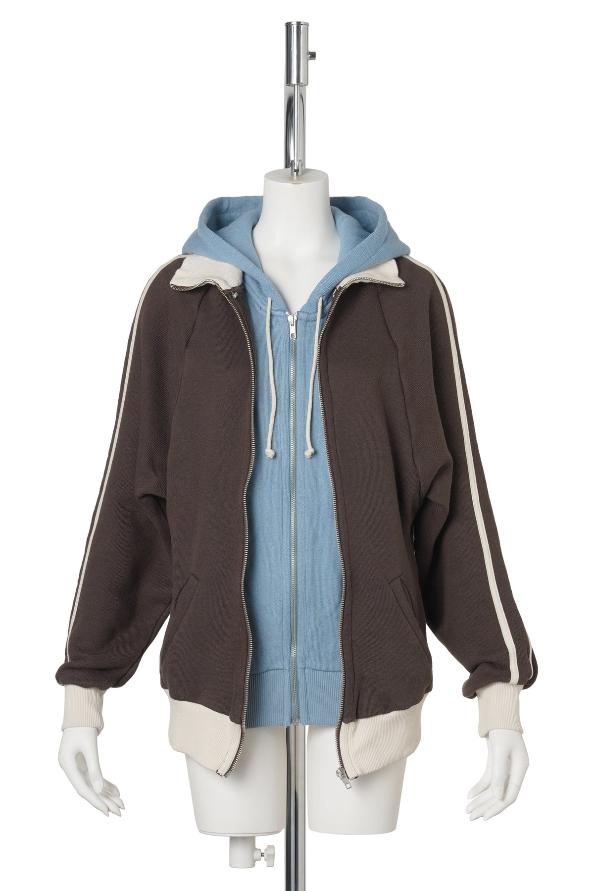 DOUBLE TRACK JACKET / BROWN/CREAM/BLUE