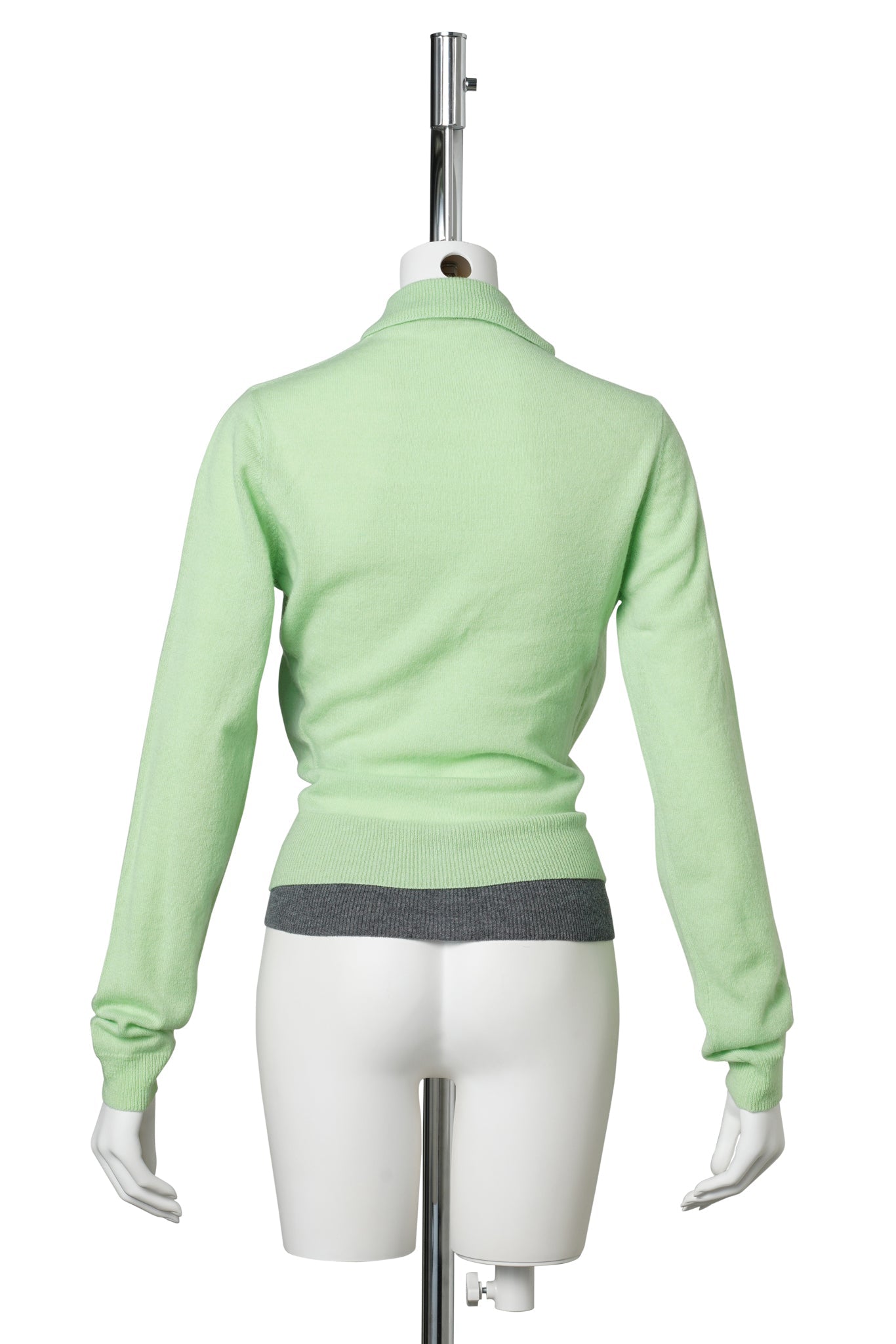 DOUBLE CARDIGAN / APPLE GREEN AND GREY