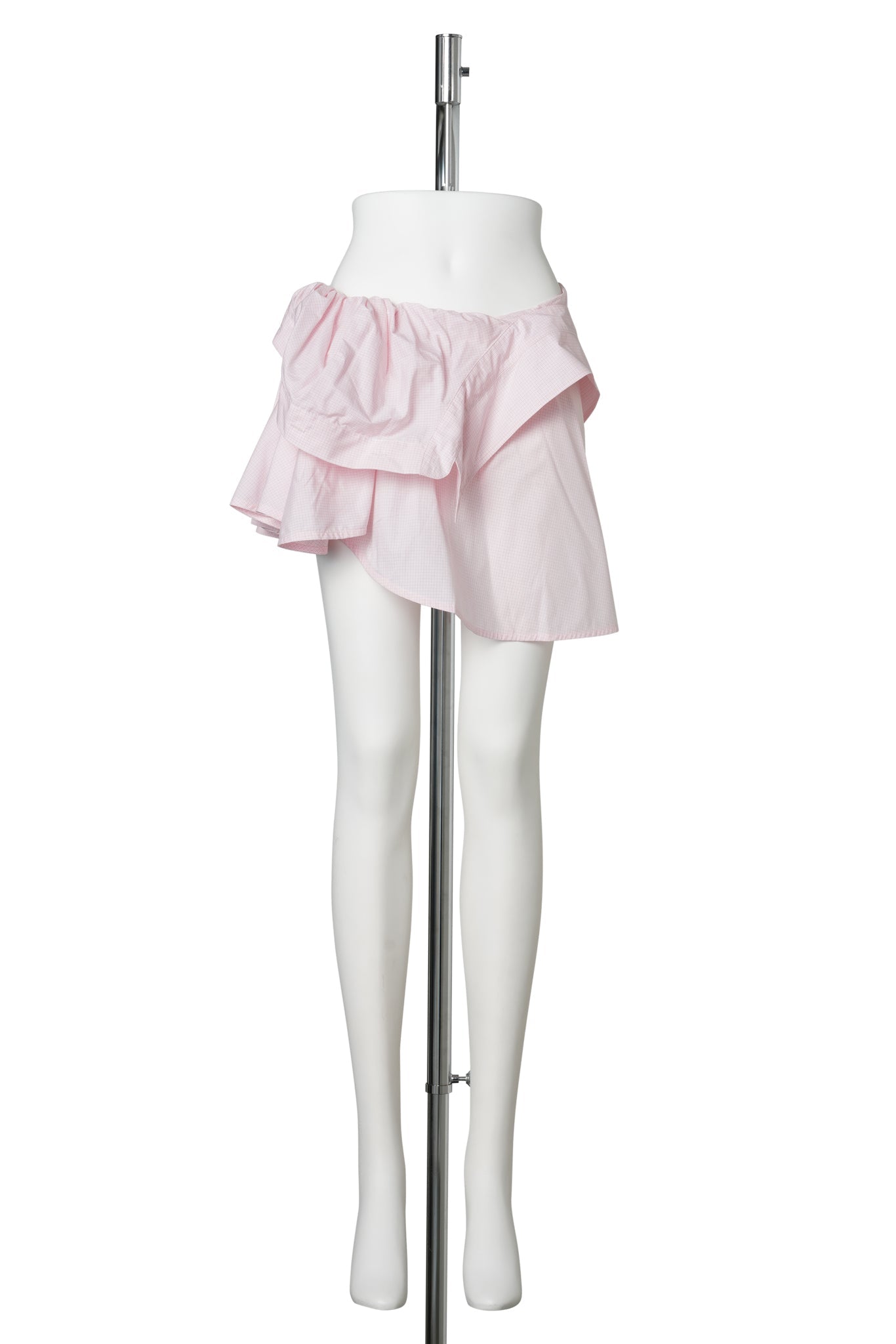 BELTED SHIRT SKIRT / PINK AND WHITE