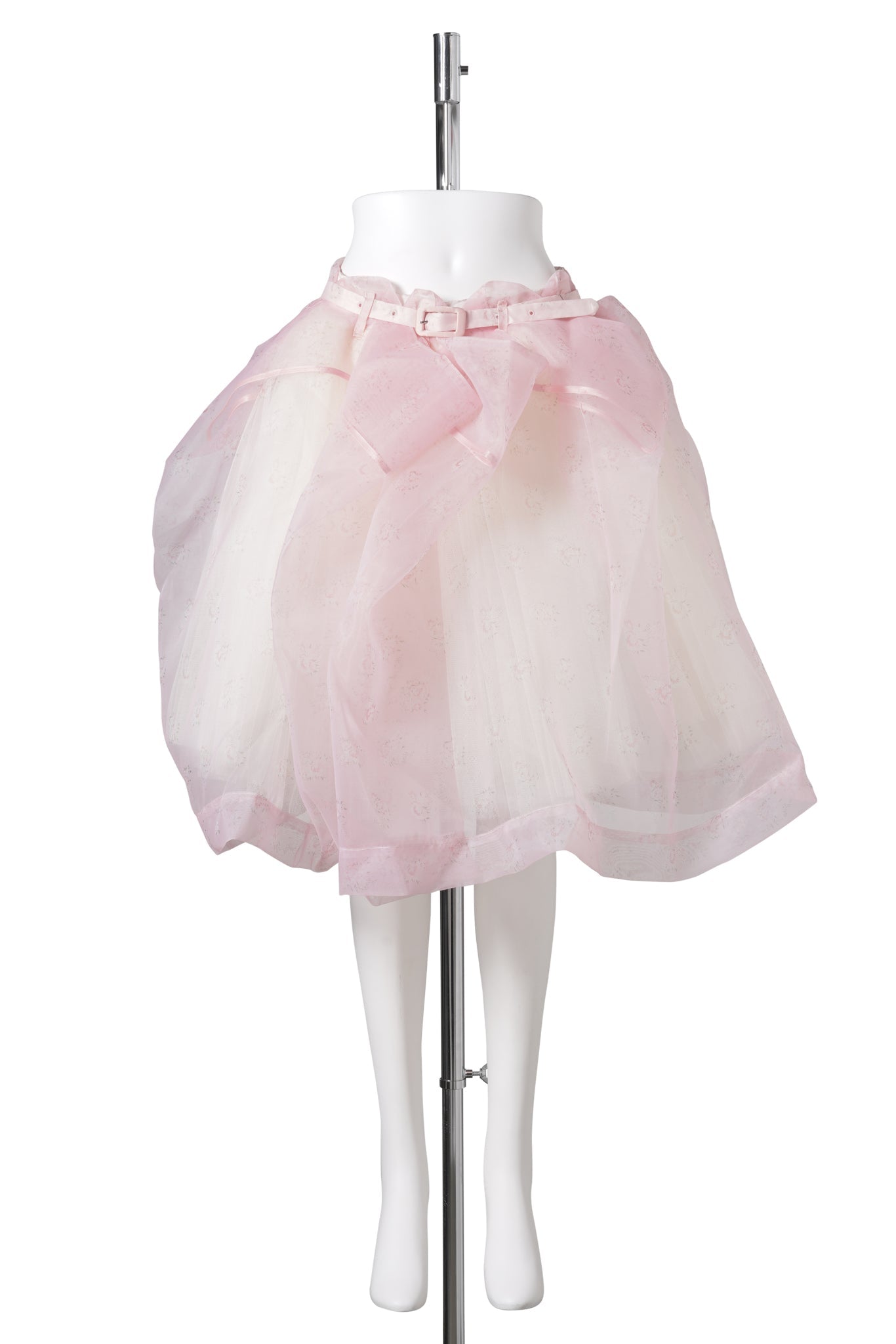 BELTED BALLGOWN SKIRT / PINK AND FLORAL