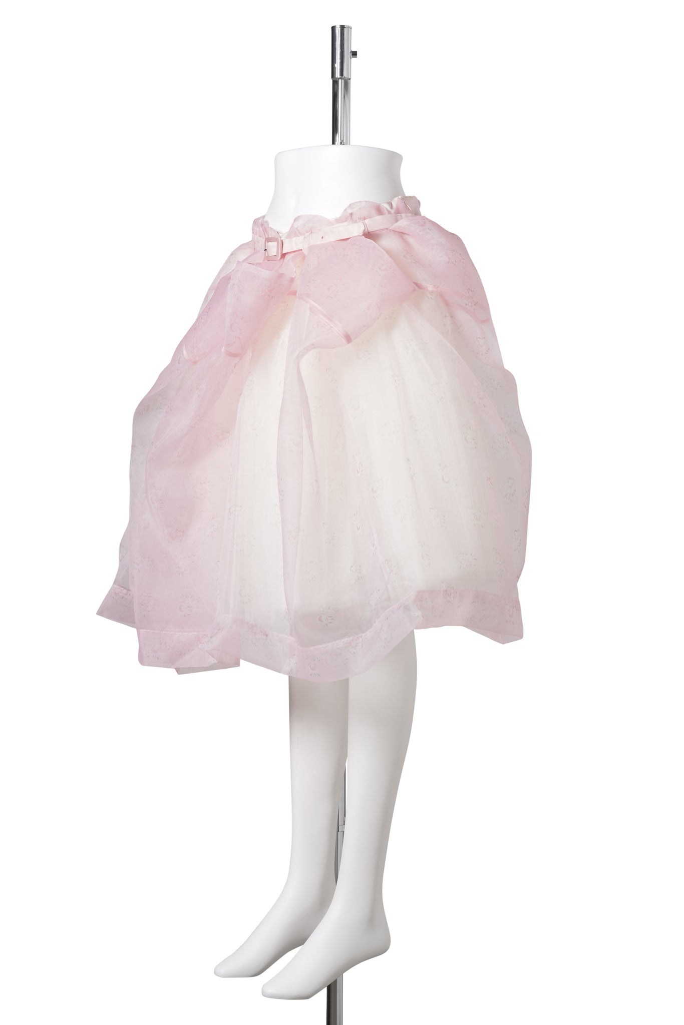 BELTED BALLGOWN SKIRT / PINK AND FLORAL