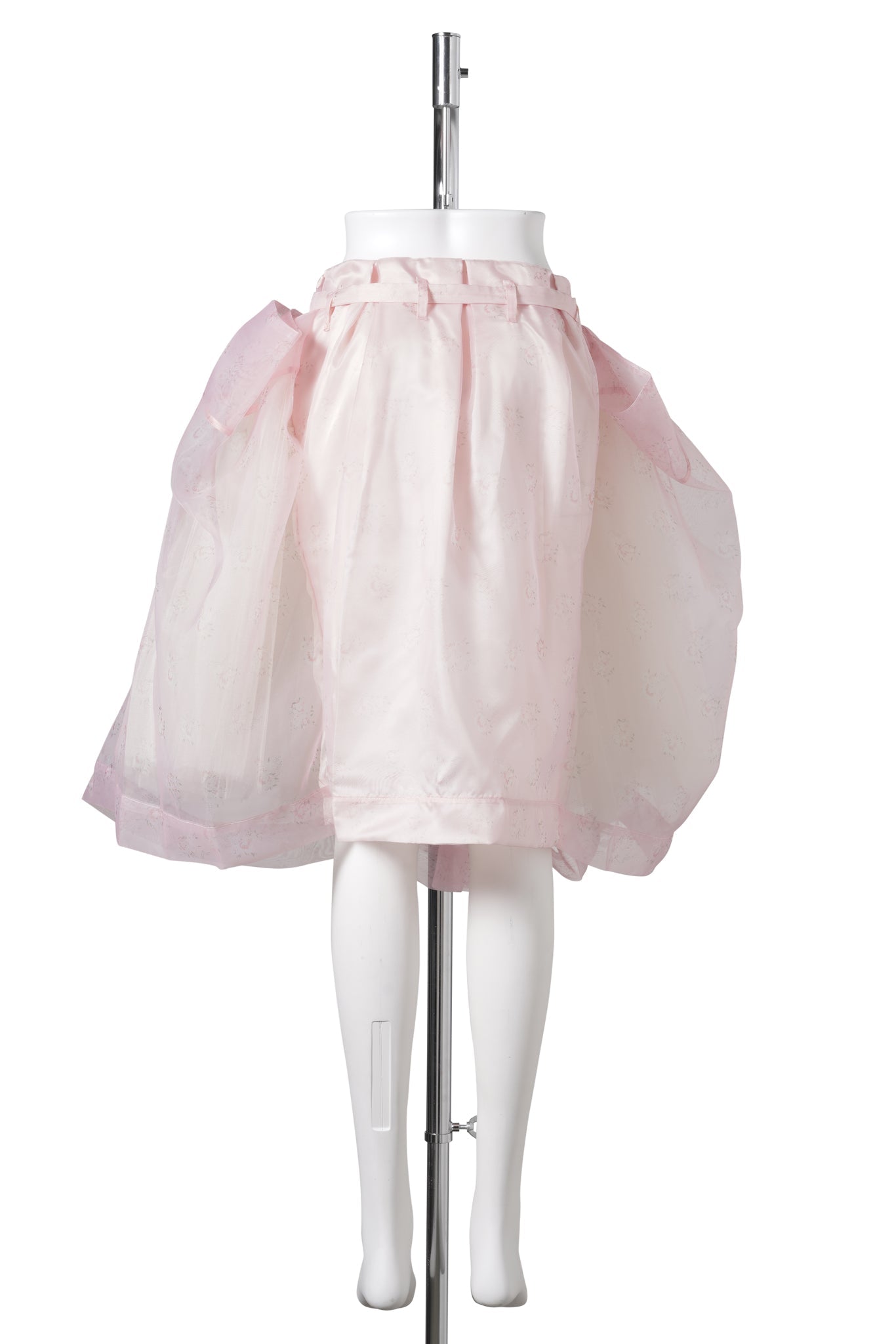 BELTED BALLGOWN SKIRT / PINK AND FLORAL