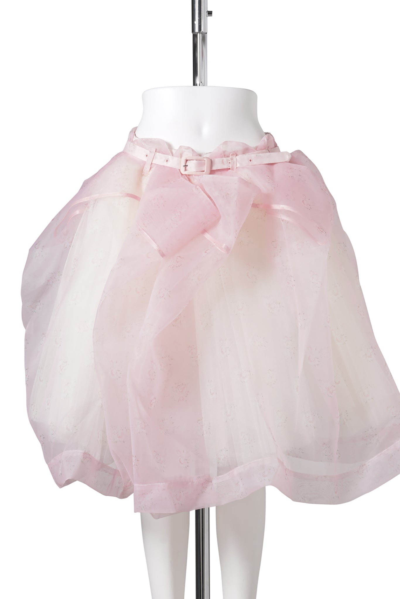 BELTED BALLGOWN SKIRT / PINK AND FLORAL