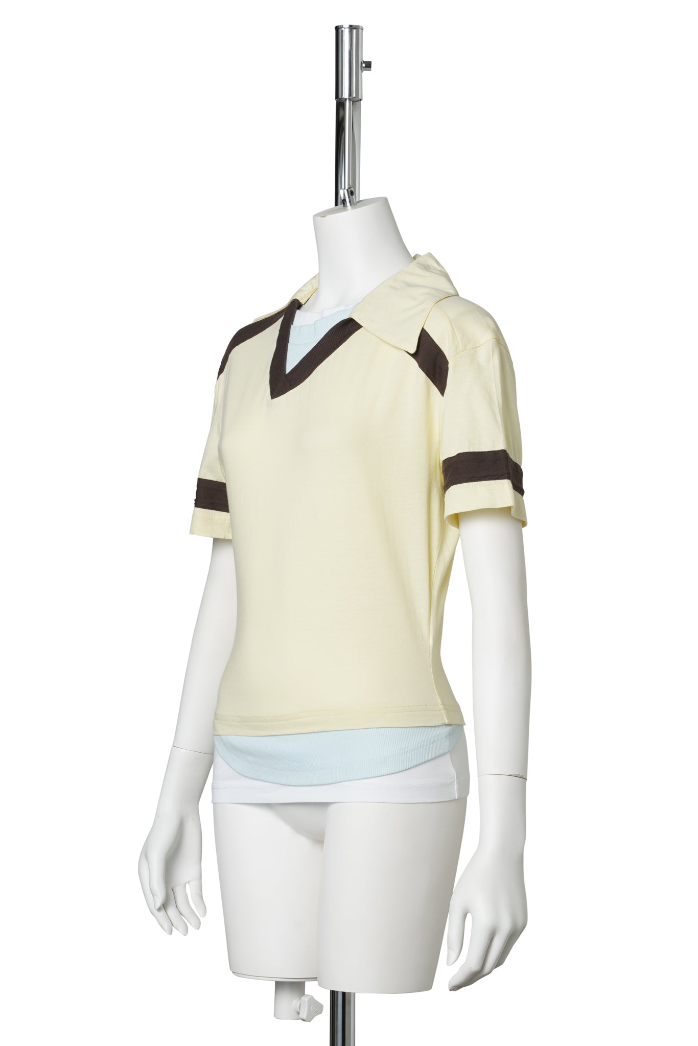TRIPLE T-SHIRT / LIGHT YELLOW, BABY BLUE