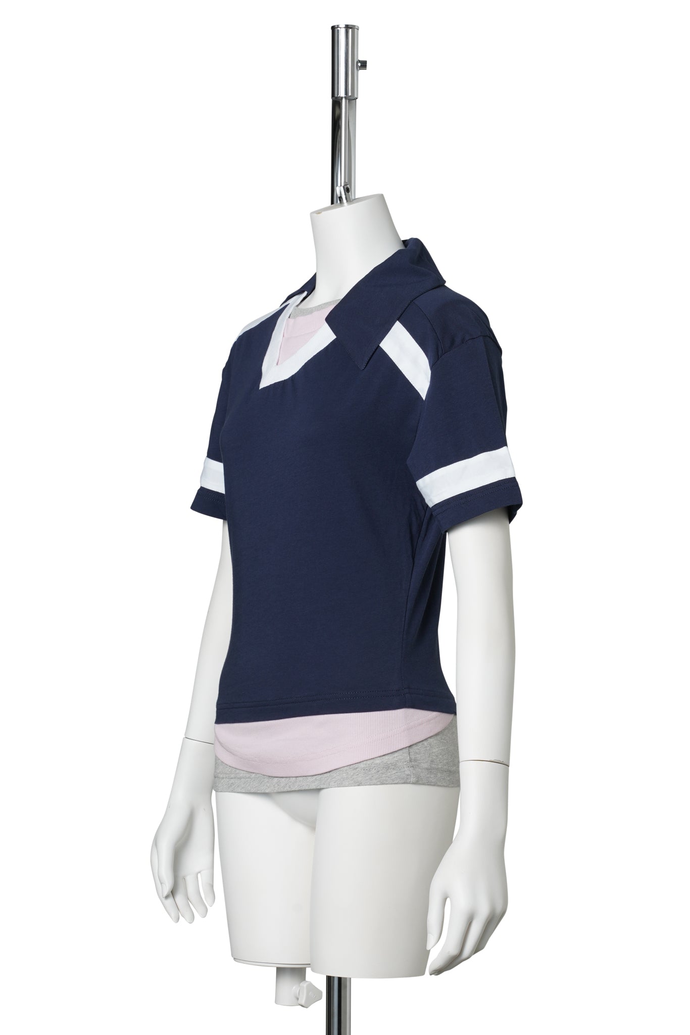 TRIPLE T-SHIRT / NAVY, WHITE, LIGHT PINK