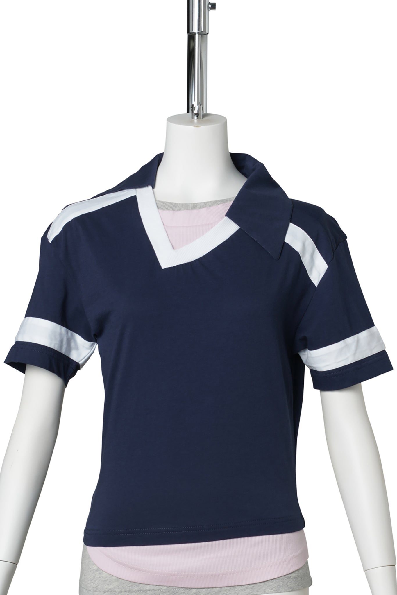 TRIPLE T-SHIRT / NAVY, WHITE, LIGHT PINK