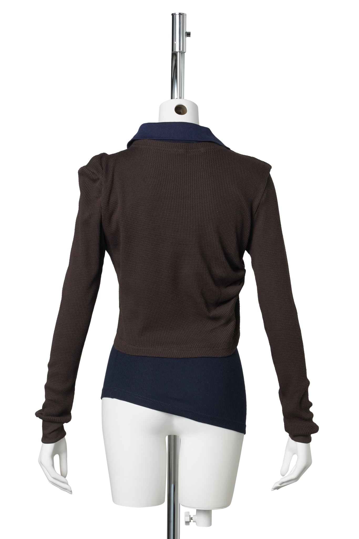 PULLED POLO / BROWN AND NAVY