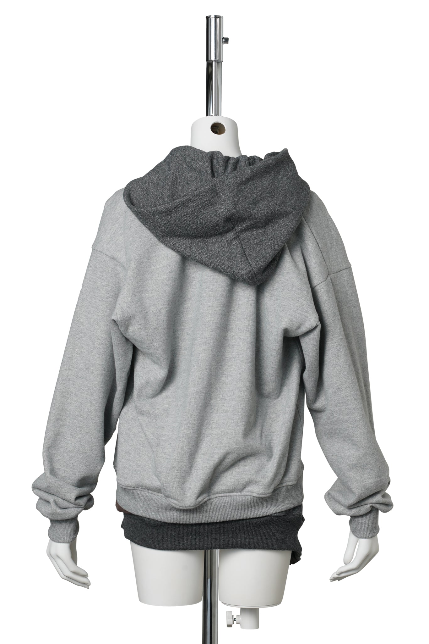 TRIPLE HOODIE / GREY, BROWN AND BABY BLUE