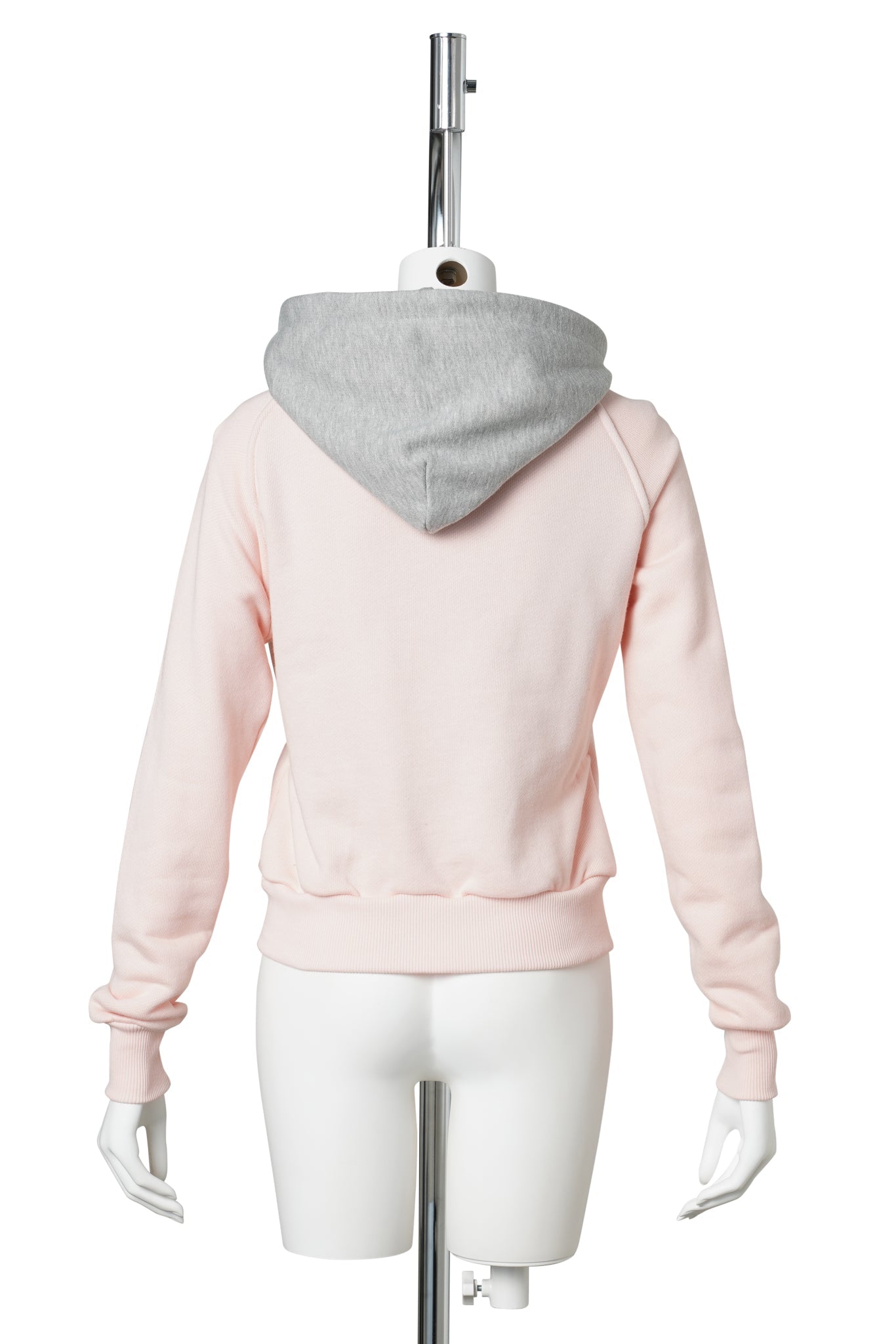 DOUBLE HOODIE / LIGHT PINK AND GREY