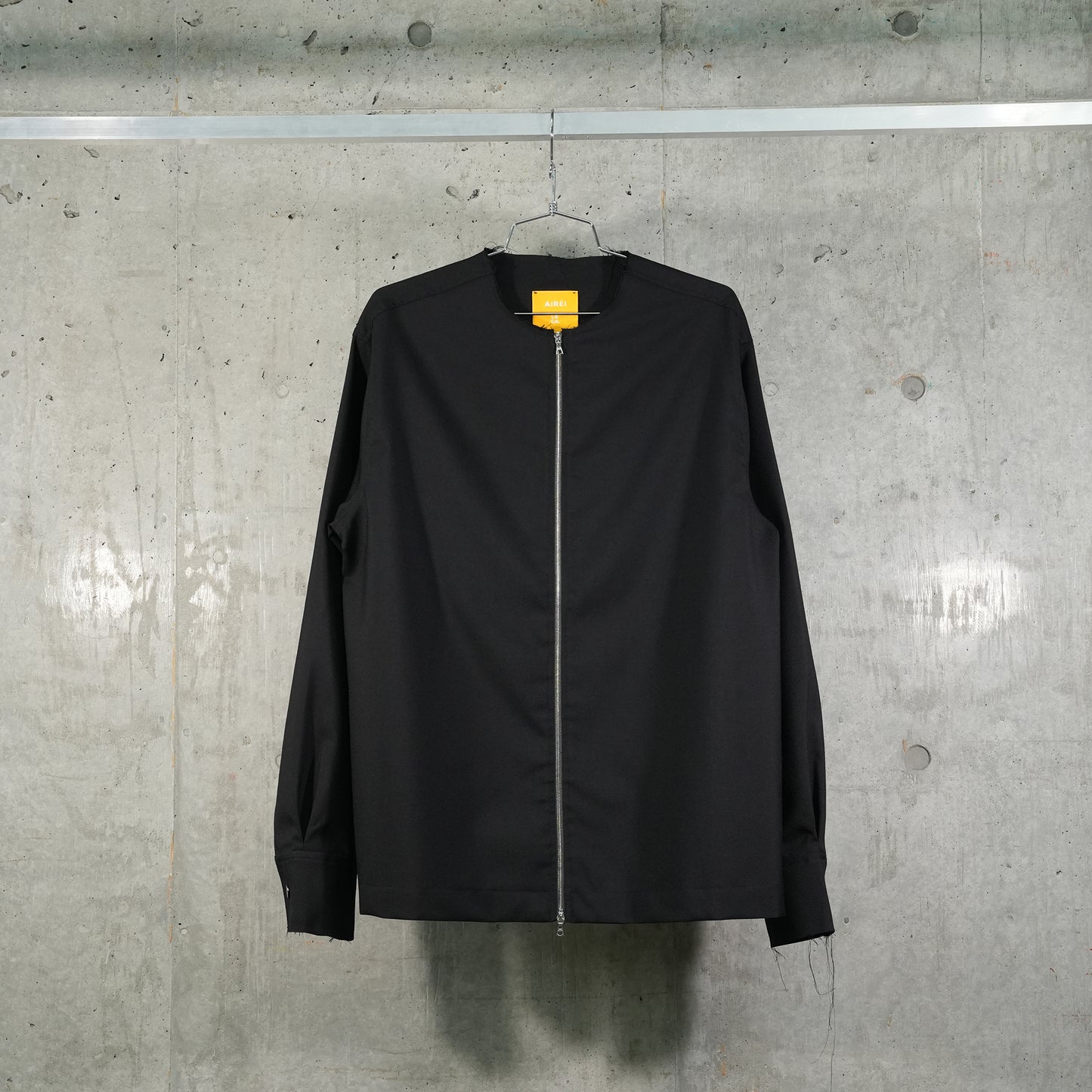 WOOL ZIP UP SHIRT JACKET WOVEN / BLACK