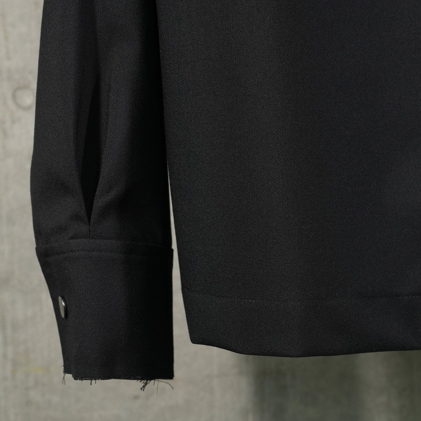 WOOL ZIP UP SHIRT JACKET WOVEN / BLACK