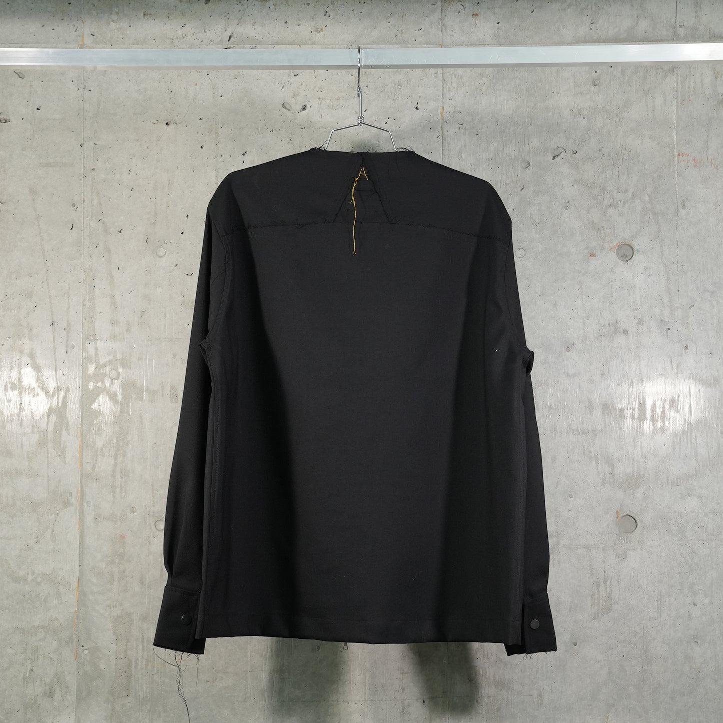 WOOL ZIP UP SHIRT JACKET WOVEN / BLACK