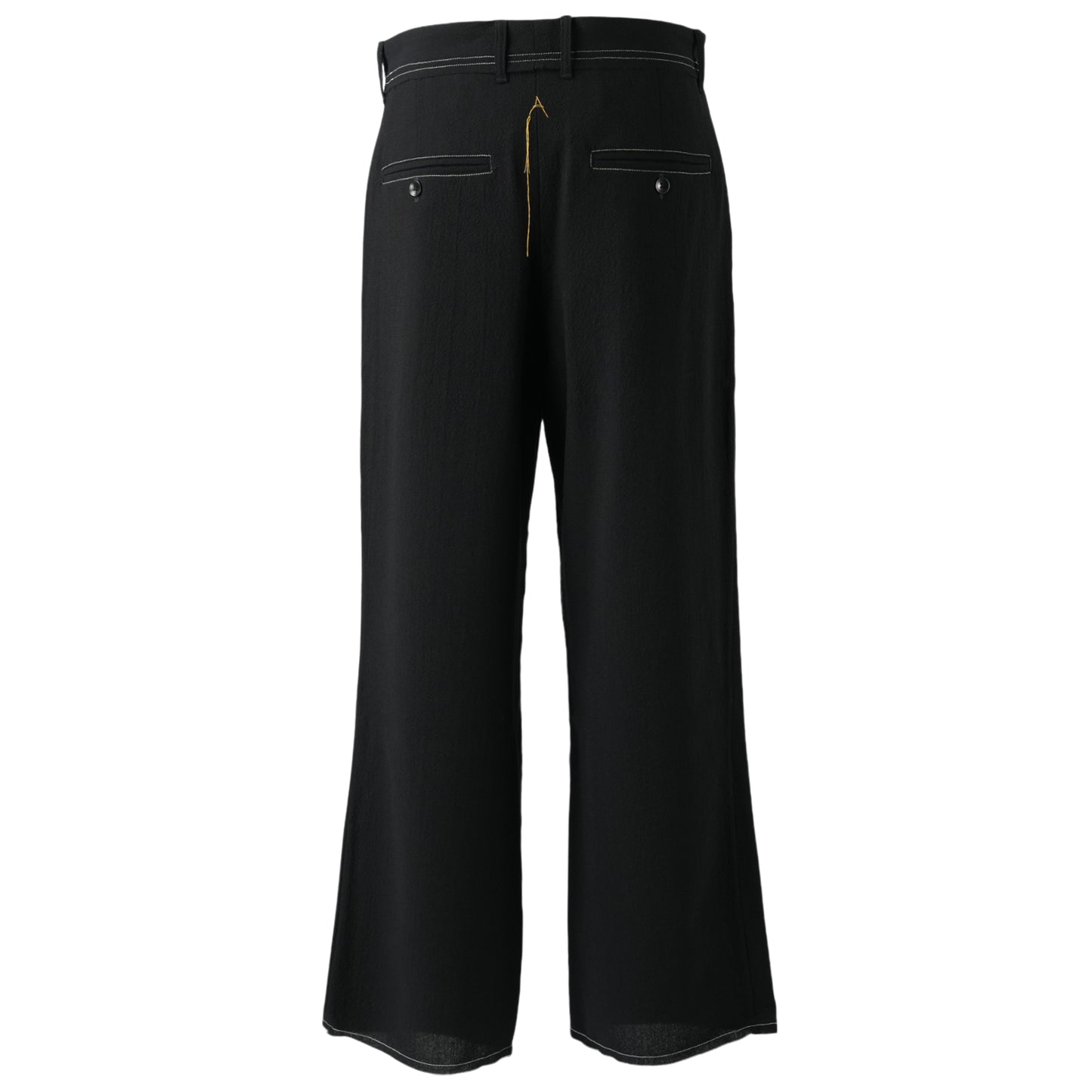 CONTRAST STITCH WOOL TROUSERS WOVEN / BLACK