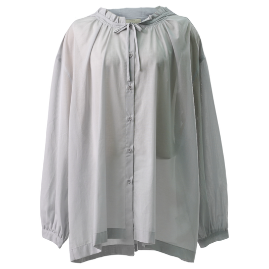 FRILL HOODED SHIRTS / LIGHT BLUE