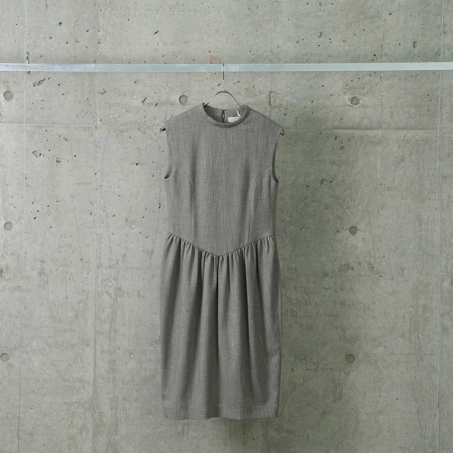 WOOL TWEED DRESS / GREY