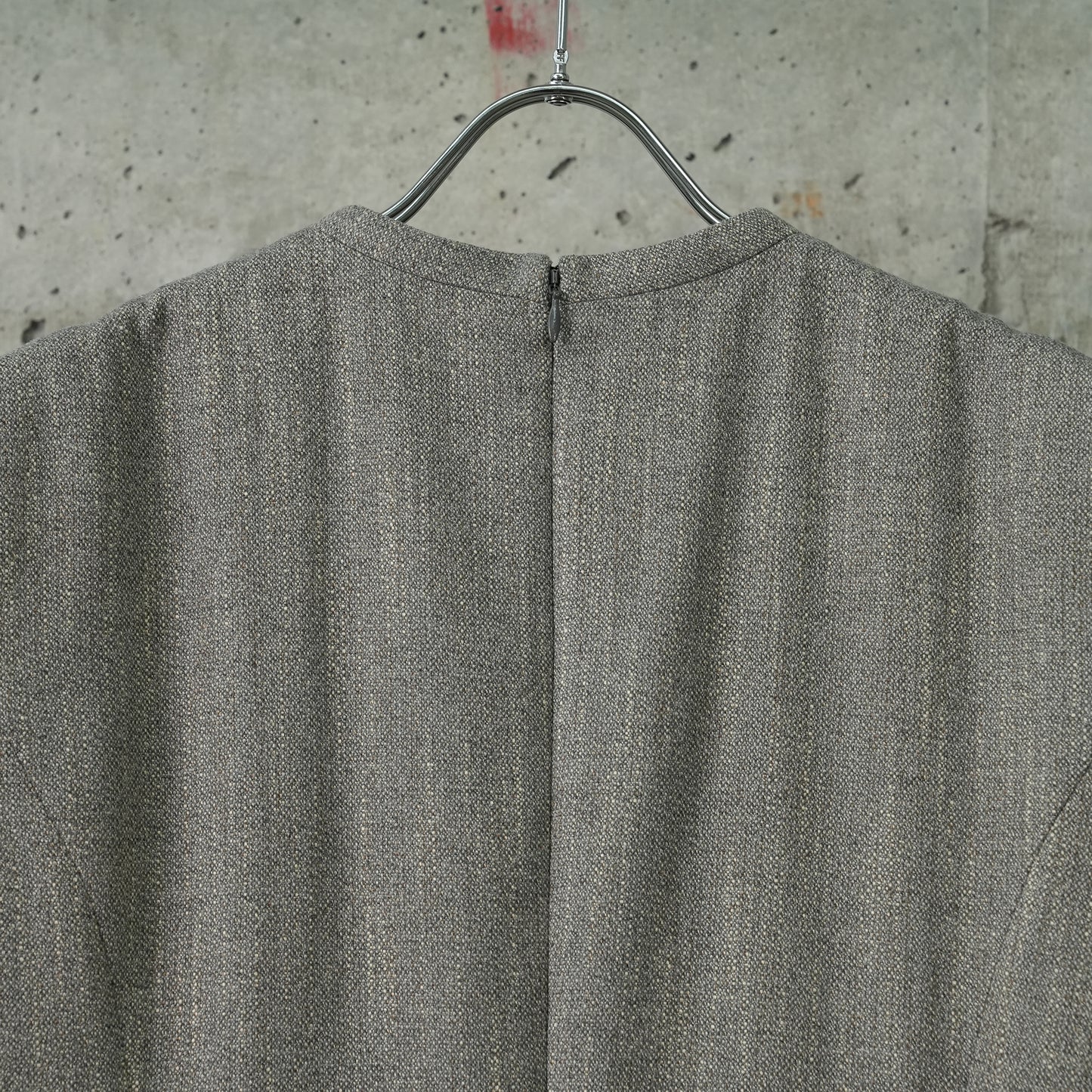 WOOL TWEED DRESS / GREY