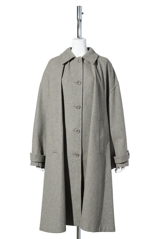 SHIRRING COAT / GREY BLUE