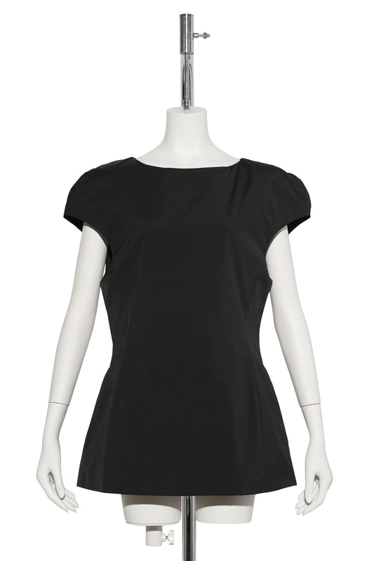 TAFFETA MINI DRESS / BLACK