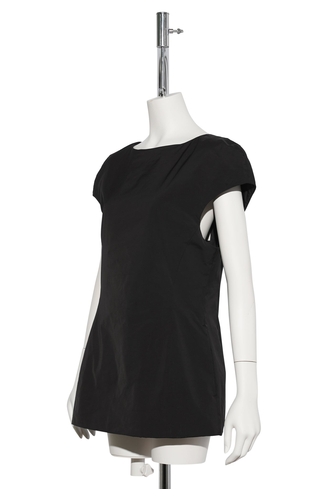 TAFFETA MINI DRESS / BLACK