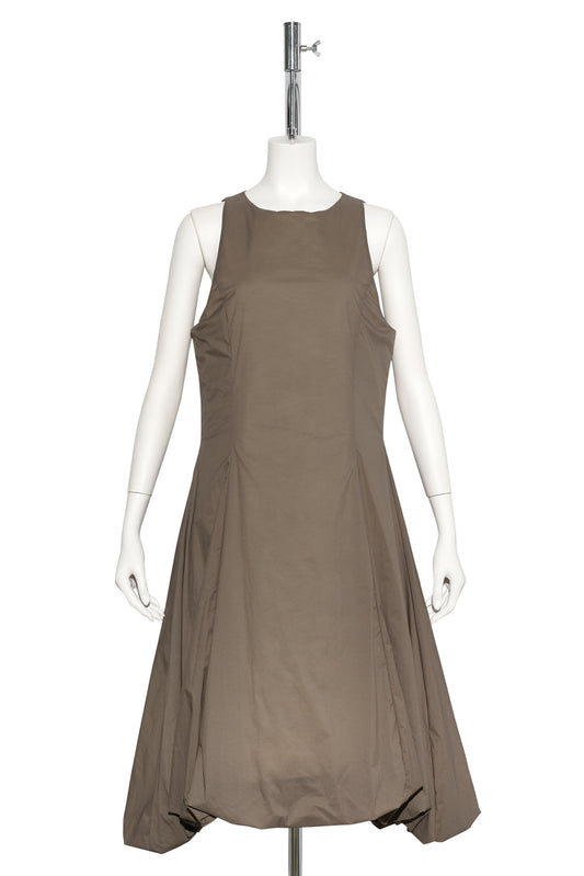 SHEER PADDED VOLUME DRESS / GREY