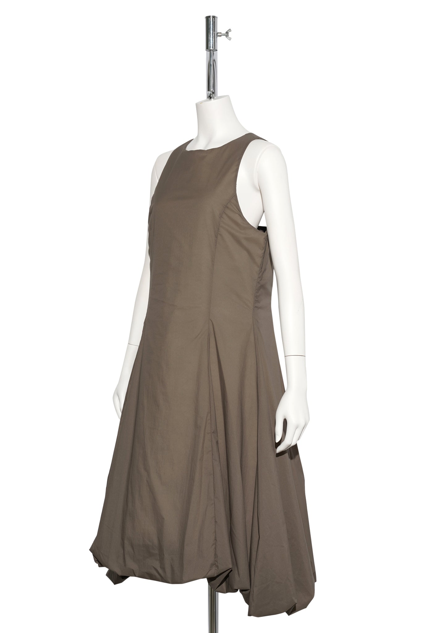 SHEER PADDED VOLUME DRESS / GREY