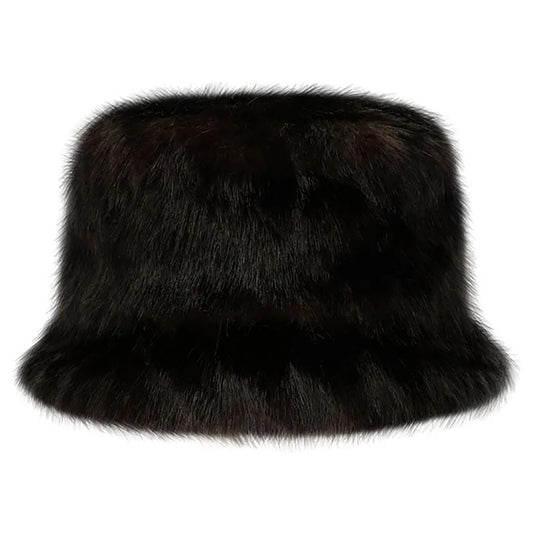 FUR BUCKET HAT / DARK BROWN