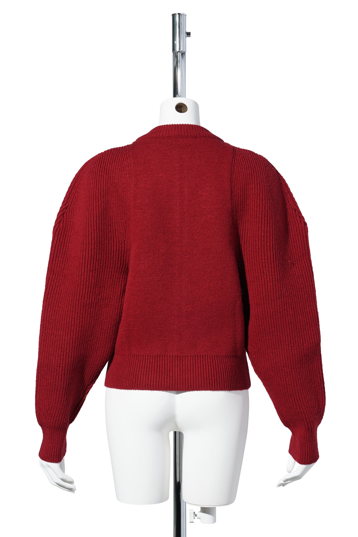 CUT OUT ROUNDED CARDIGAN / RED