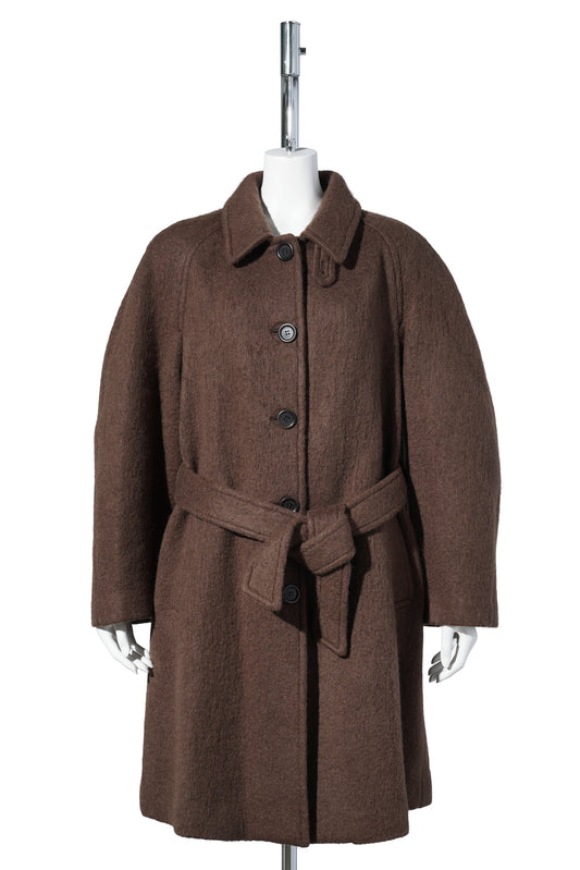 ALPACA RAGLAN COAT / BROWN