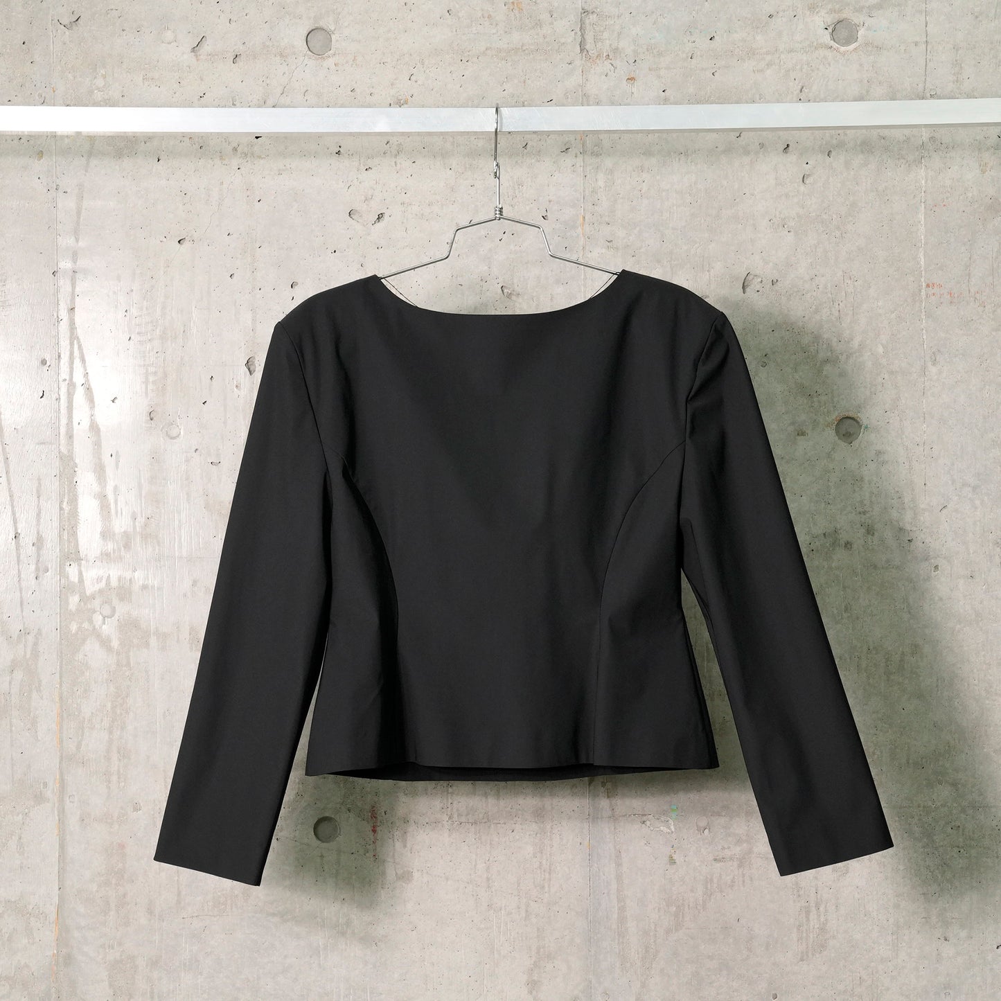 BOAT NECK TWO WAY TOP / BLACK