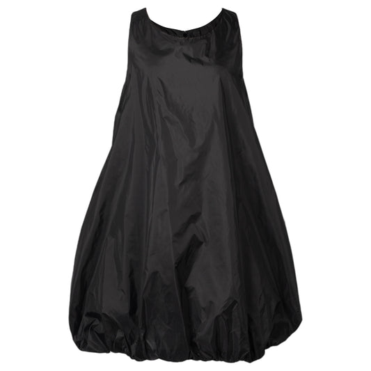 NYLON VOLUME MINI DRESS / BLACK