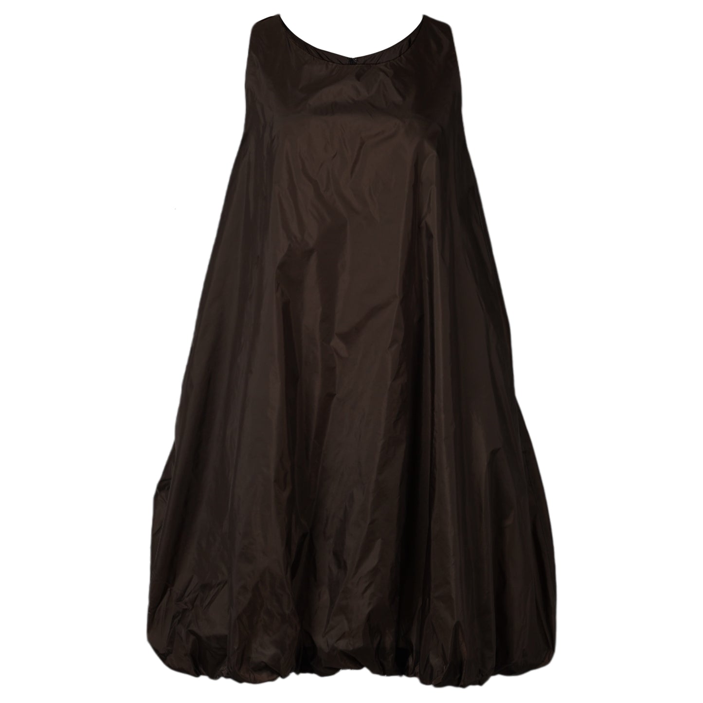 NYLON VOLUME MINI DRESS / BROWN