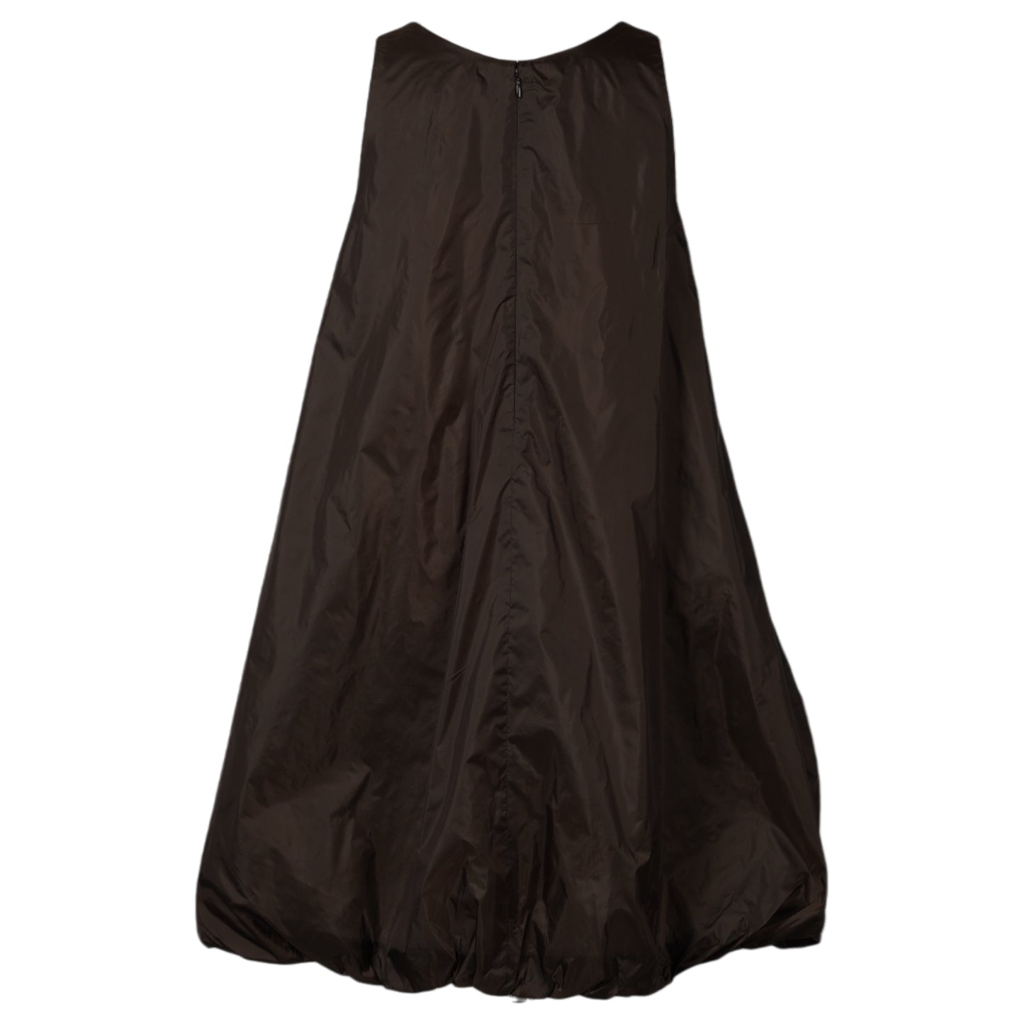 NYLON VOLUME MINI DRESS / BROWN