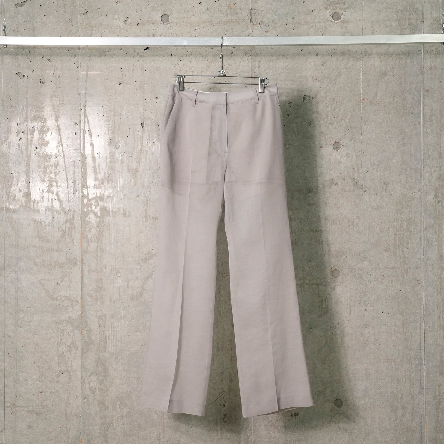 SHEER STRAIGHT FIT PANTS / GREY