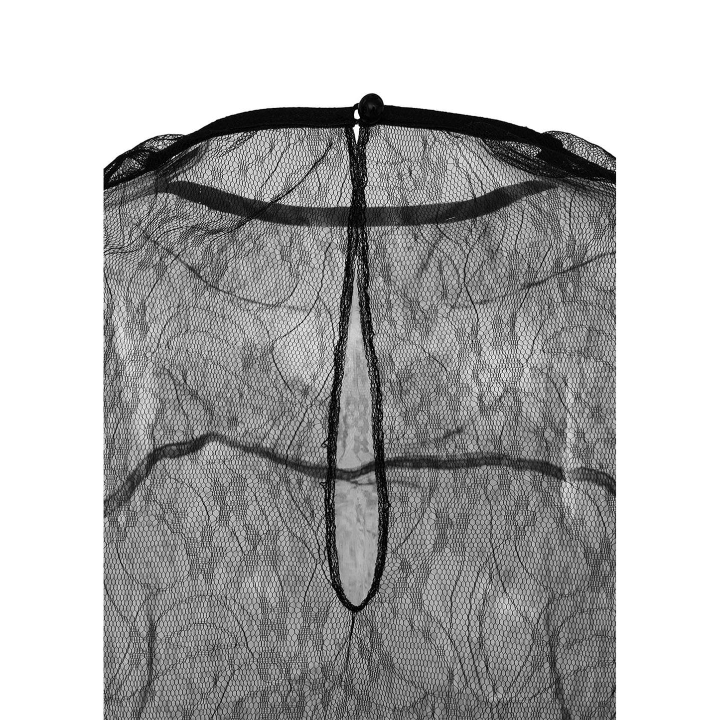 SHEER LACE MOCK NECK TOP / BLACK