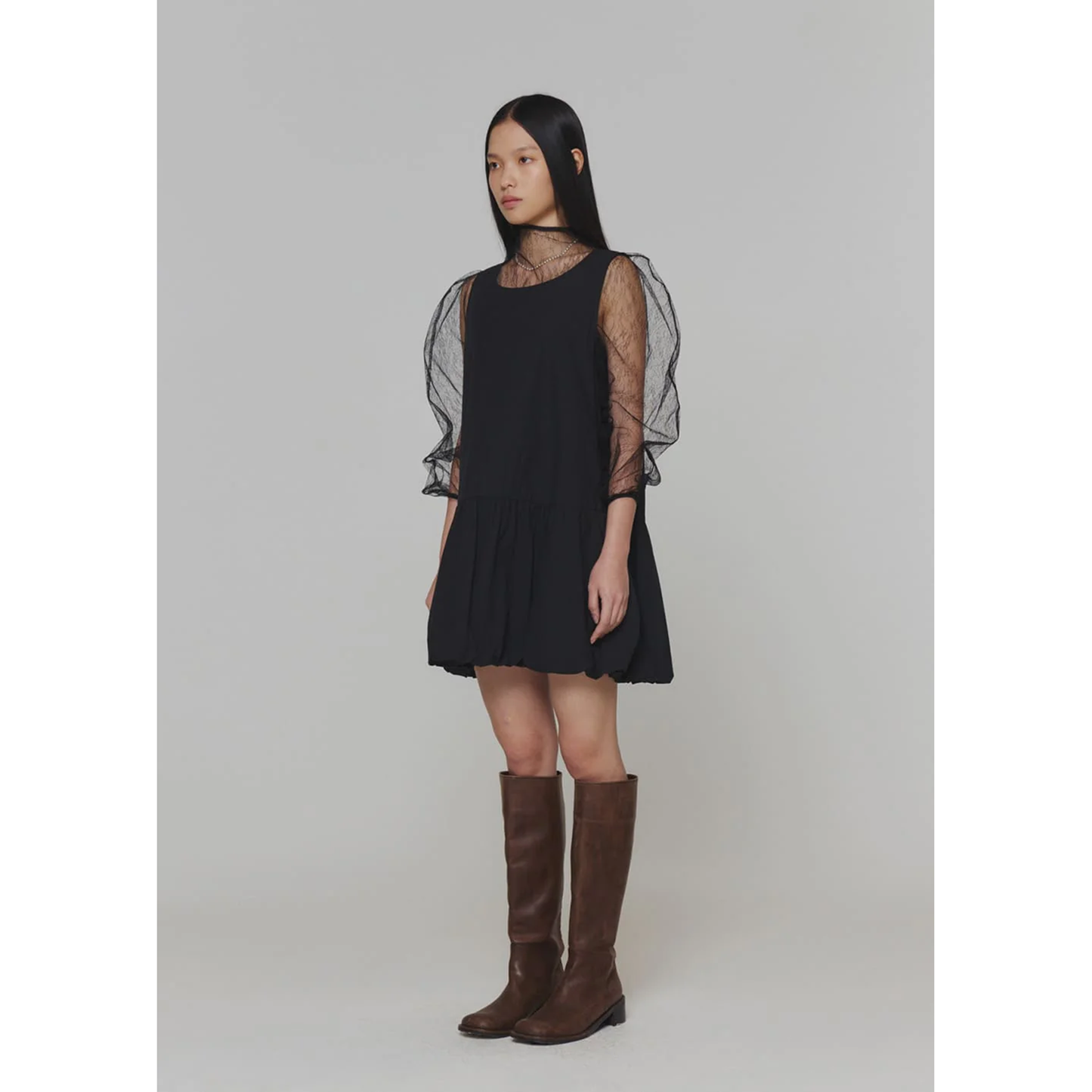 VOLUME MINI DRESS / BLACK