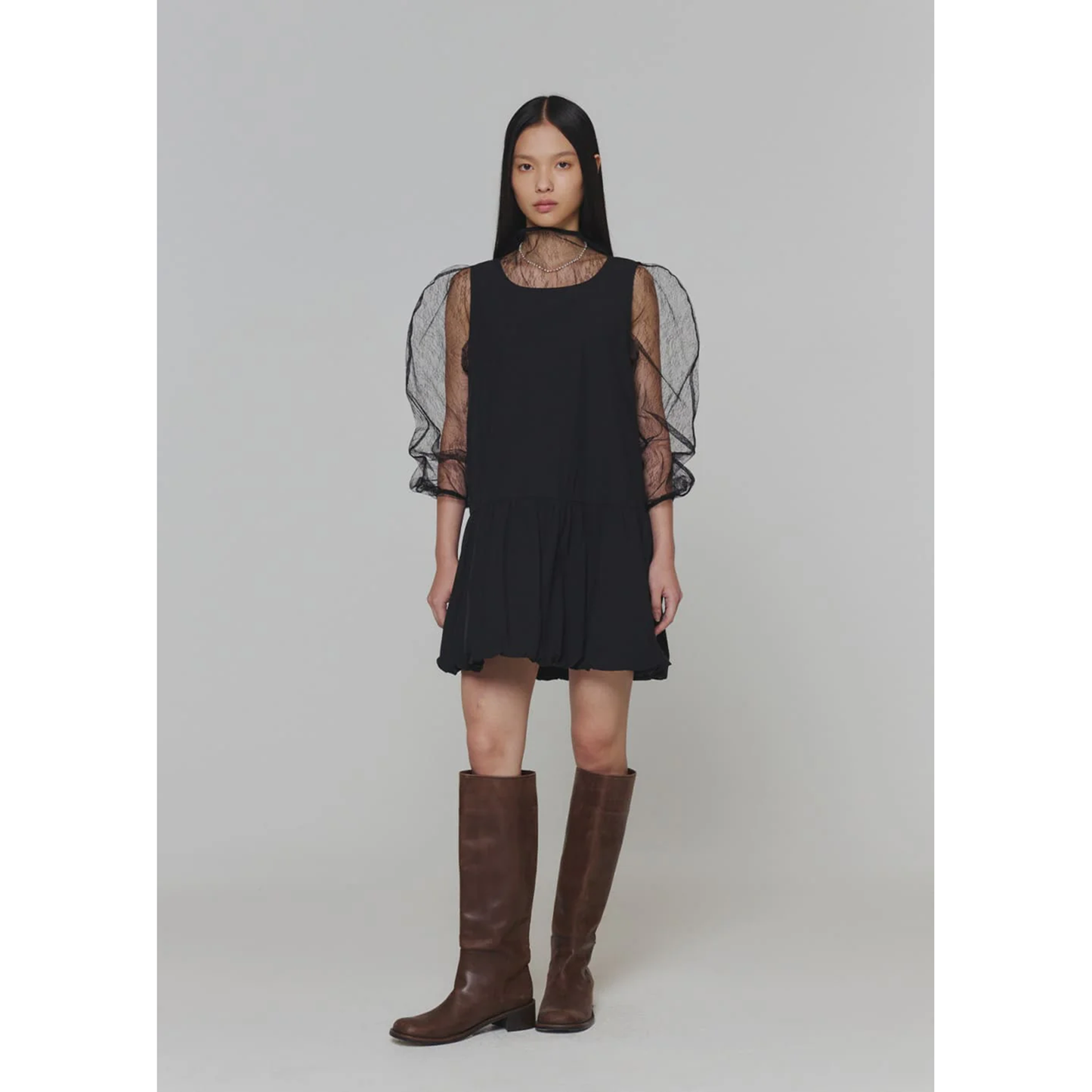 VOLUME MINI DRESS / BLACK