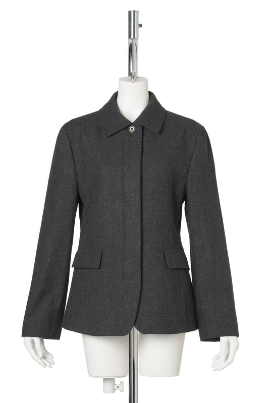 PADDED WOOL JACKET / CHARCOAL