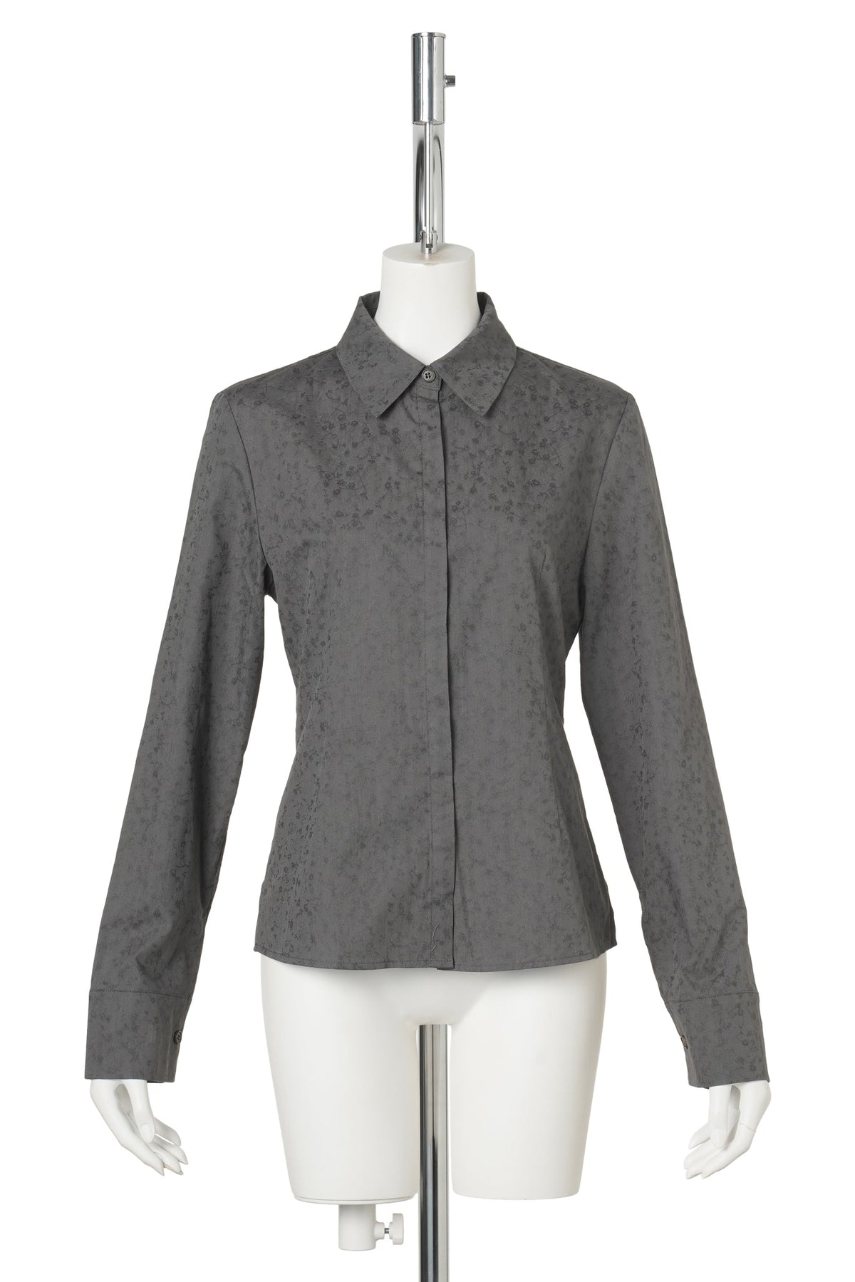 FLORAL SLIM SHIRT / GREY