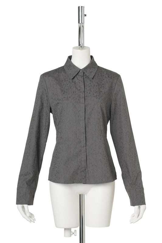 FLORAL SLIM SHIRT / GREY