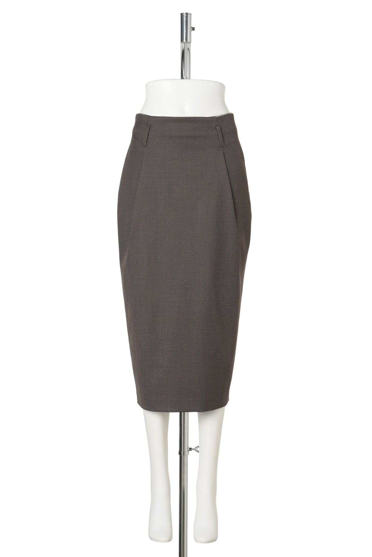 WOOL PENCIL SKIRT / BROWN